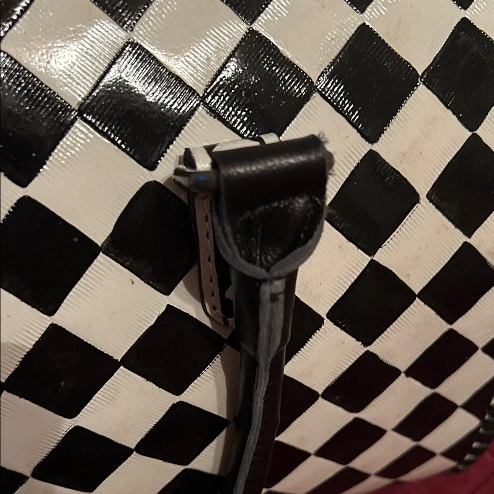Western B&W Checkered Satchel - Picture 4 of 11